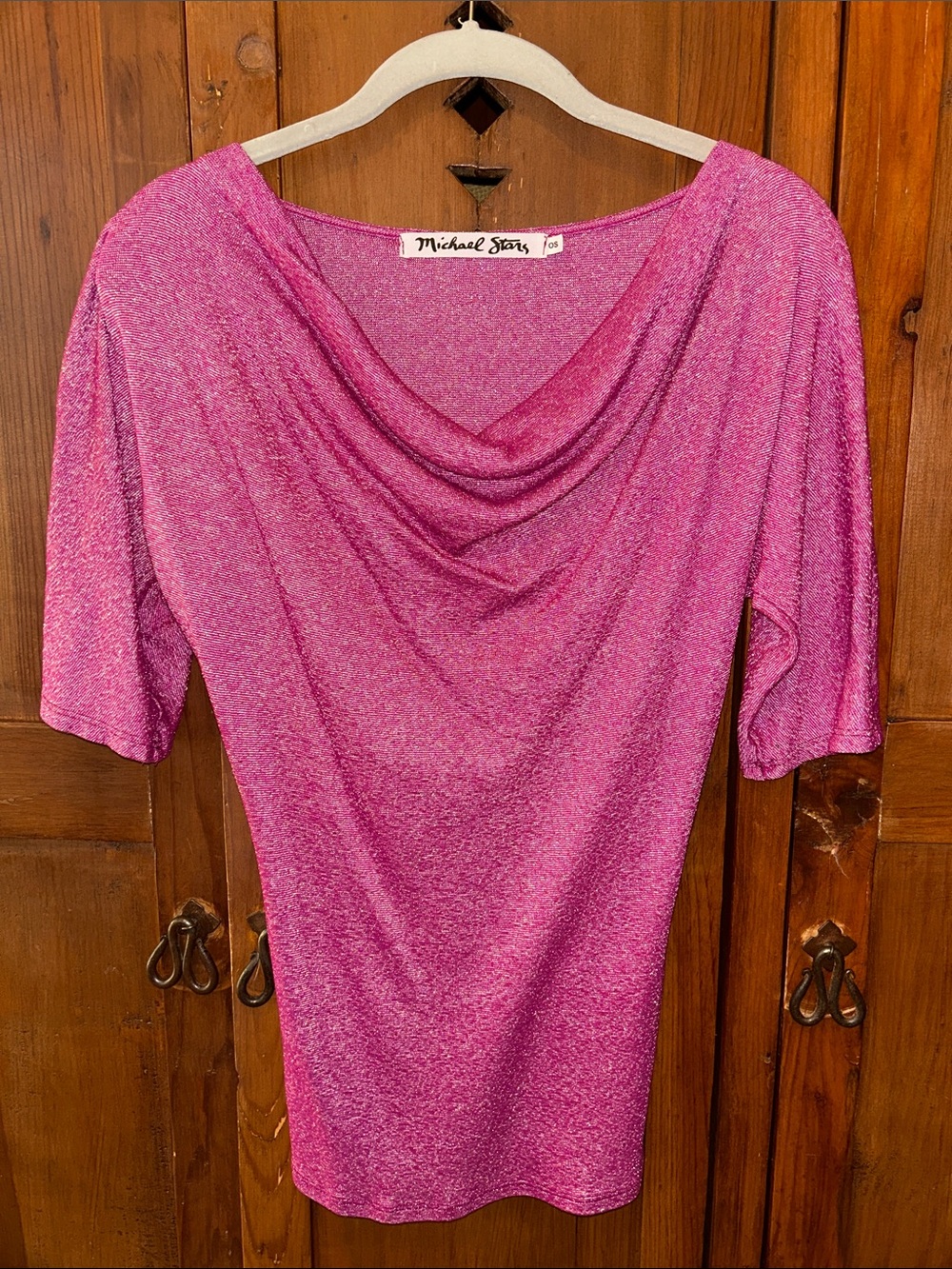 Michael Stars Pink Draped Short Sleeve Tee